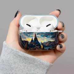 Blue  Silicone  AirPods Case  Artistic  Castle  Theme