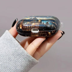 Blue  Silicone  AirPods Case  Artistic  Castle  Theme