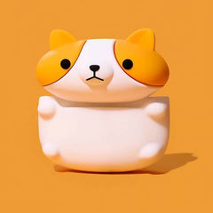 Brown Shiba Inu Theme 3″ Silicone AirPods Case - Cute Funny