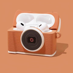 Brown Silicone 5″ AirPods Case - Camera Design, Cute & Funny