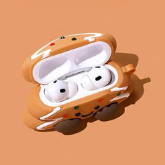 Brown Silicone 6″ AirPods Case - Cute Gingerbread Man Christmas Design