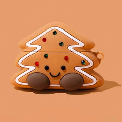 Brown Silicone 6″ AirPods Case - Cute Gingerbread Man Christmas Design
