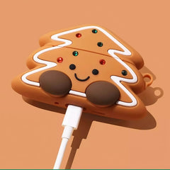 Brown Silicone 6″ AirPods Case - Cute Gingerbread Man Christmas Design