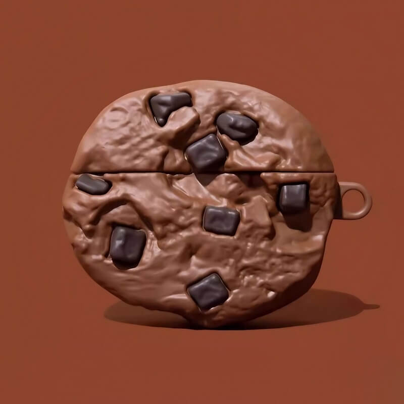 Brown Silicone AirPods Case 6″ - Chocolate Cookies Cute Funny Theme