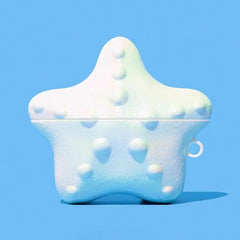 Colorful Starfish Themed AirPods Case - 5″ Silicone in Shimmering White
