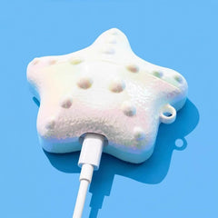 Colorful Starfish Themed AirPods Case - 5″ Silicone in Shimmering White