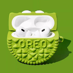 Cookie Themed Cute Funny Silicone AirPods Case - Green