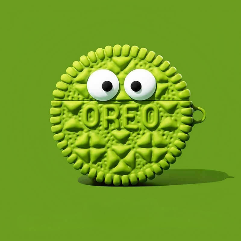 Cookie Themed Cute Funny Silicone AirPods Case - Green