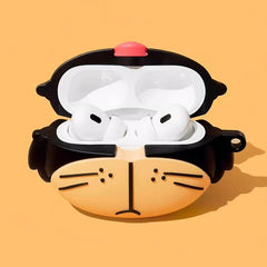 Coolest 6″ Lucifer Cat Design - Black Silicone AirPods Case