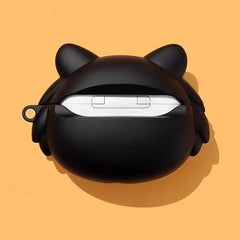 Coolest 6″ Lucifer Cat Design - Black Silicone AirPods Case