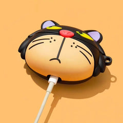Coolest 6″ Lucifer Cat Design - Black Silicone AirPods Case