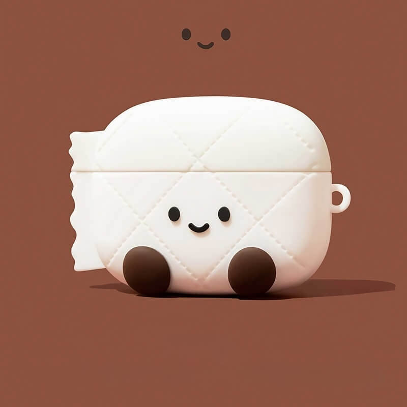 Cute Candy Themed White Silicone AirPods Case - 3″