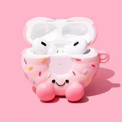 Cute Donut Themed 3″ Silicone AirPods Case - Pink