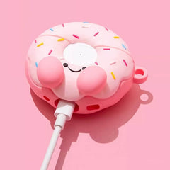 Cute Donut Themed 3″ Silicone AirPods Case - Pink