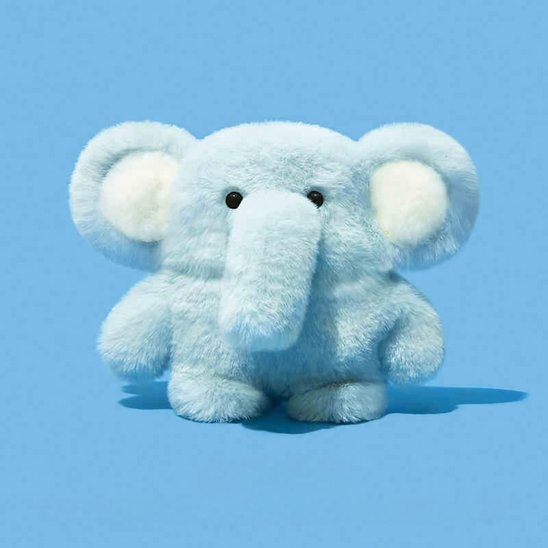 Cute Elephant 3″ AirPods Case in Plush Light Blue