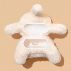 Cute Elephant Theme AirPods Case - Plush, Off-White 5″