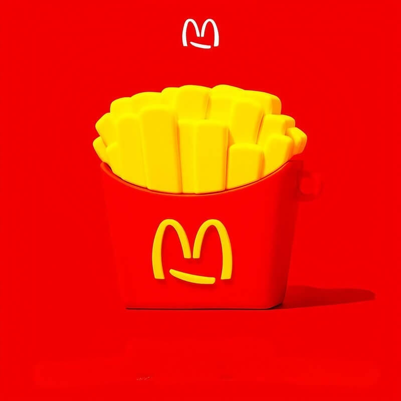 Cute Fries Theme Silicone 3″ AirPods Case - Red