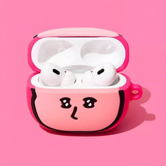Cute Funny 3″ Pink Silicone AirPods Case - Giving the Finger Theme