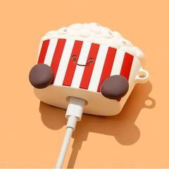 Cute Funny 3″ Red Silicone AirPods Case - Popcorn Theme