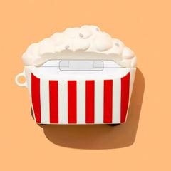 Cute Funny 3″ Red Silicone AirPods Case - Popcorn Theme