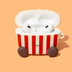 Cute Funny 3″ Red Silicone AirPods Case - Popcorn Theme