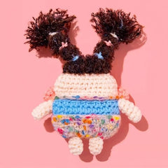 Cute Funny AirPods Case in Pink Knit - Floral Dress Sausage Lips Theme