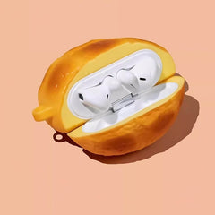 Cute Funny Cheese Bun 3″ AirPods Silicone Case - Yellow
