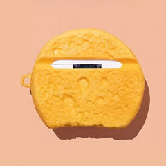 Cute Funny Cheese Bun 3″ AirPods Silicone Case - Yellow