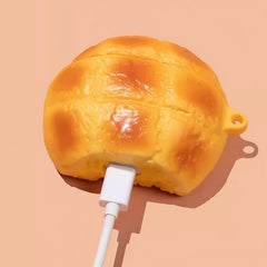 Cute Funny Cheese Bun 3″ AirPods Silicone Case - Yellow