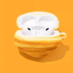 Cute Funny Croissant Silicone AirPods Case 3″ - Yellow