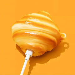 Cute Funny Croissant Silicone AirPods Case 3″ - Yellow