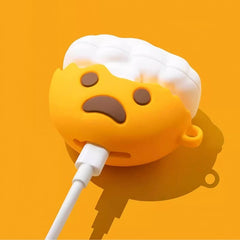 Cute Funny Emoji Silicone AirPods Case 3″ - Yellow Color