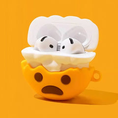 Cute Funny Emoji Silicone AirPods Case 3″ - Yellow Color