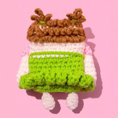 Cute Funny Green Knit 3″ AirPods Case - Curly-Haired Sausage Lips Girl