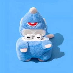 Cute Funny Mouse Chef AirPods Case 3″ - Blue Plush Material