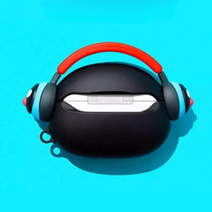 Cute Funny Penguin 3″ Black Silicone AirPods Headphone Case