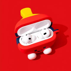 Cute Funny Red Silicone AirPods Case 3″ - Ping Pong Paddle Pendant