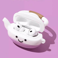 Cute Funny Teapot Themed 1″ Silicone AirPods Case - Purple
