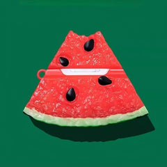 Cute Funny Watermelon Silicone AirPods Case 3″ - Red