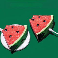 Cute Funny Watermelon Silicone AirPods Case 3″ - Red