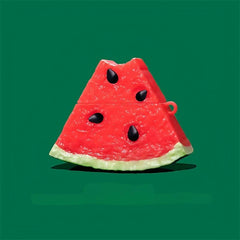 Cute Funny Watermelon Silicone AirPods Case 3″ - Red