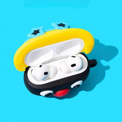 Cute Penguin 3″ Silicone AirPods Case - Yellow Hat, Black