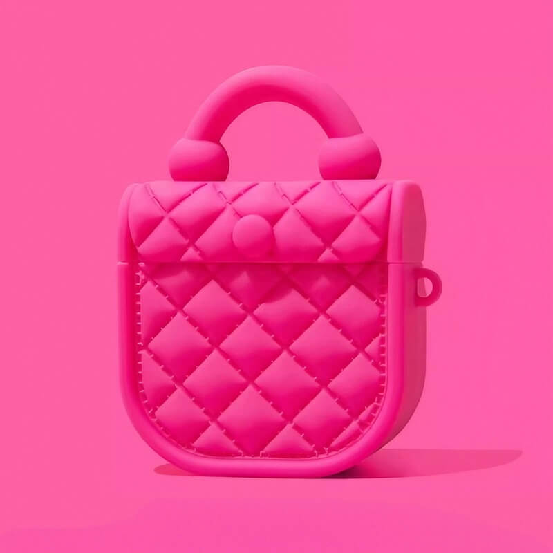 Cute Pretty Fuchsia 6″ Silicone AirPods Case - Diamond Quilted Handbag Pattern Cute Pretty Fuchsia 6″ Silicone AirPods Case - Diamond Quilted Handbag Pattern