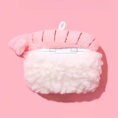 Cute, Pretty Pink Plush 5″ AirPods Case - Sushi Theme