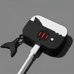 Cute Shark Design 12″ AirPods Case - Coolest Black Silicone