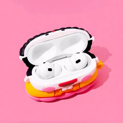 Cute & Funny Buddha Themed AirPods Case - Pink Silicone - 3″
