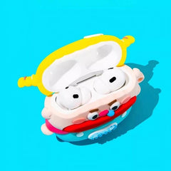 Cute and Funny 3″ Blue Silicone AirPods Case - Blonde Girl Design