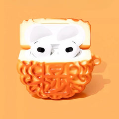Cute and Funny Moon Cake Theme - 4″ Orange Silicone AirPods Case