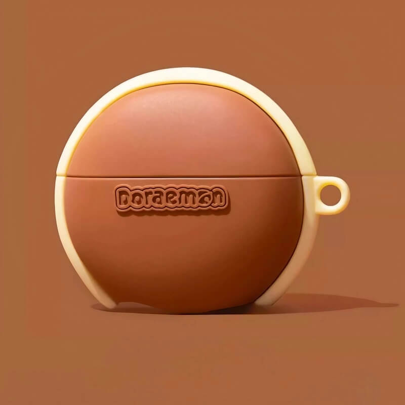 Dorayaki Japanese Pancake Themed AirPods Case - 8″ Brown Silicone, Cute & Funny