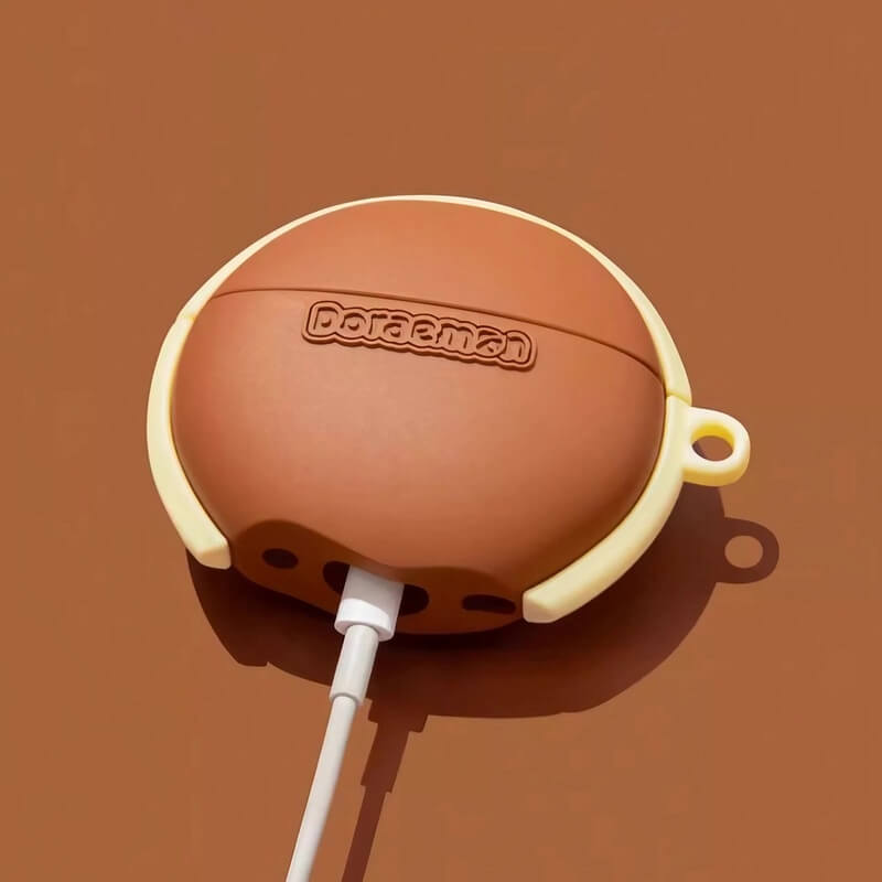 Dorayaki Japanese Pancake Themed AirPods Case - 8″ Brown Silicone, Cute & Funny Dorayaki Japanese Pancake Themed AirPods Case - 8″ Brown Silicone, Cute & Funny